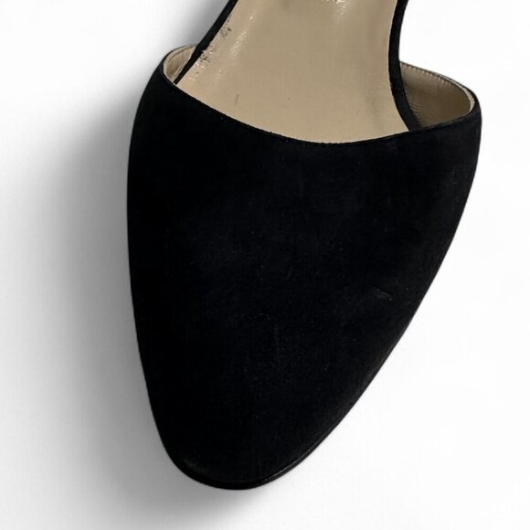 Manolo Blahnik Aspro Block Heel Slingback Suede Pump Black Sz EU 37 NWOT - Picture 9 of 11